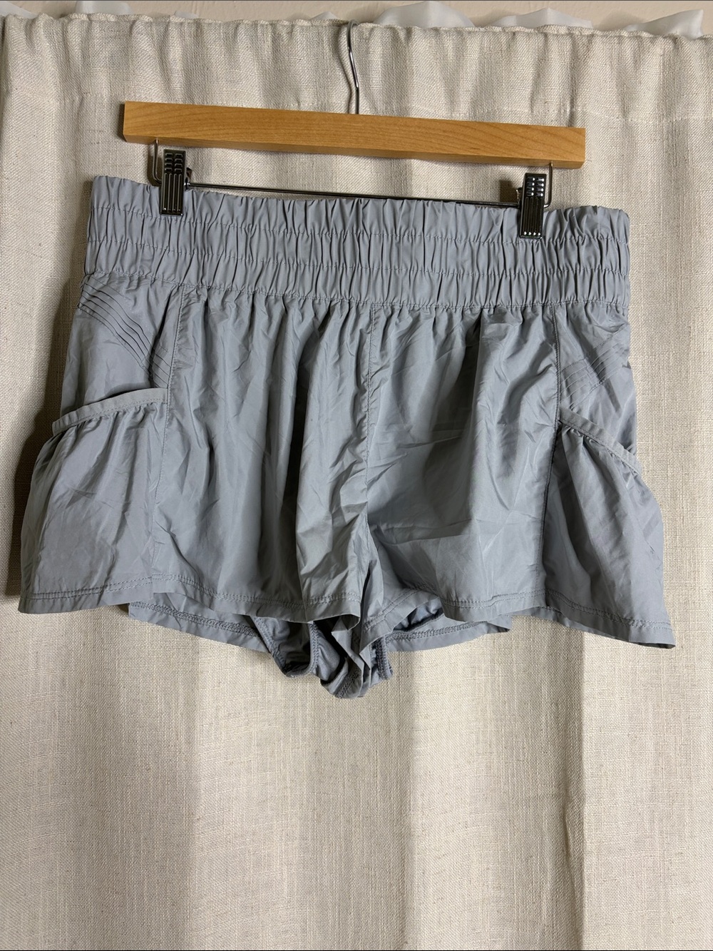 FP Movement by Free People Light Gray Athletic Shorts with Elastic Waistband